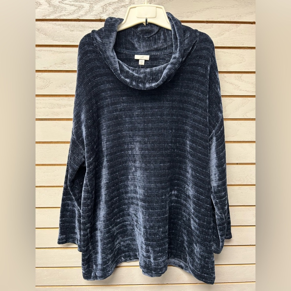 J. Jill Charcoal Navy Neck Sweater Tunic